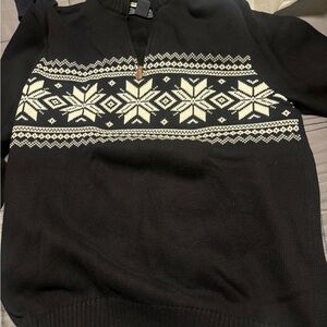 Ralph Lauren Black and Cream Zip Up Sweater